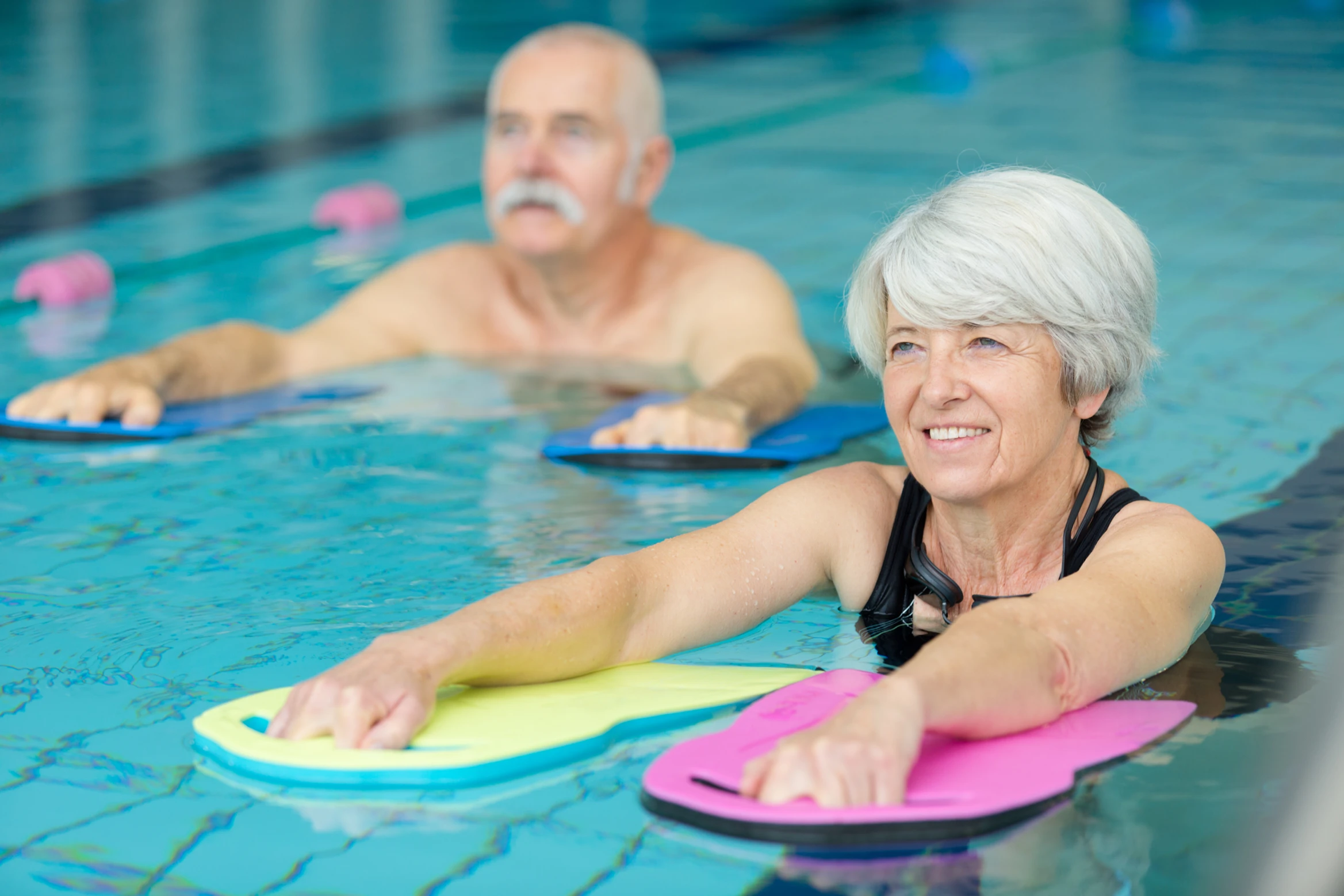 couple swimming