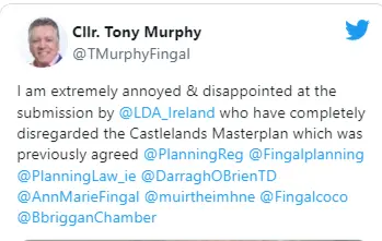Cllr Tony Murphy's tweet