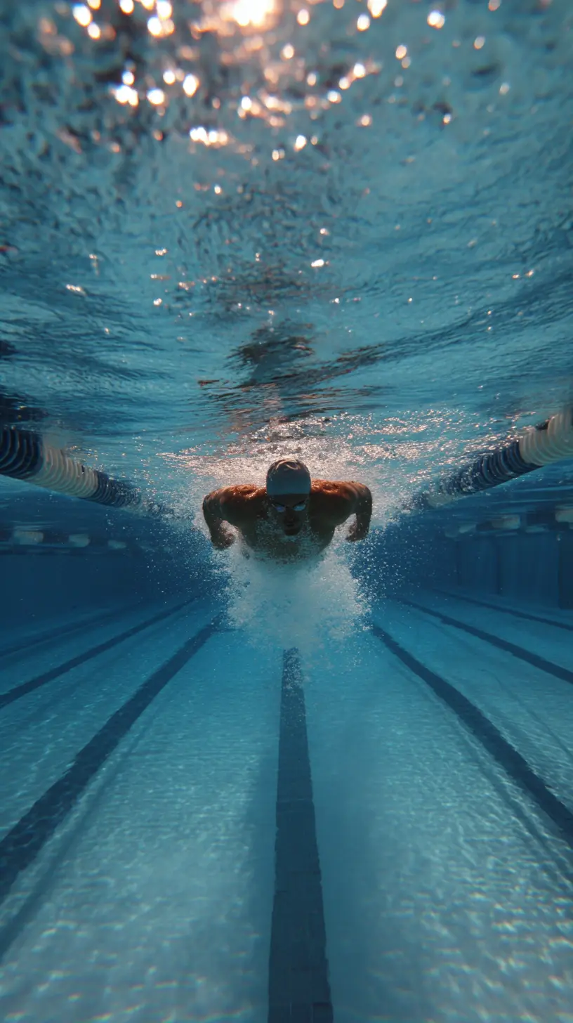 man swimming underwater